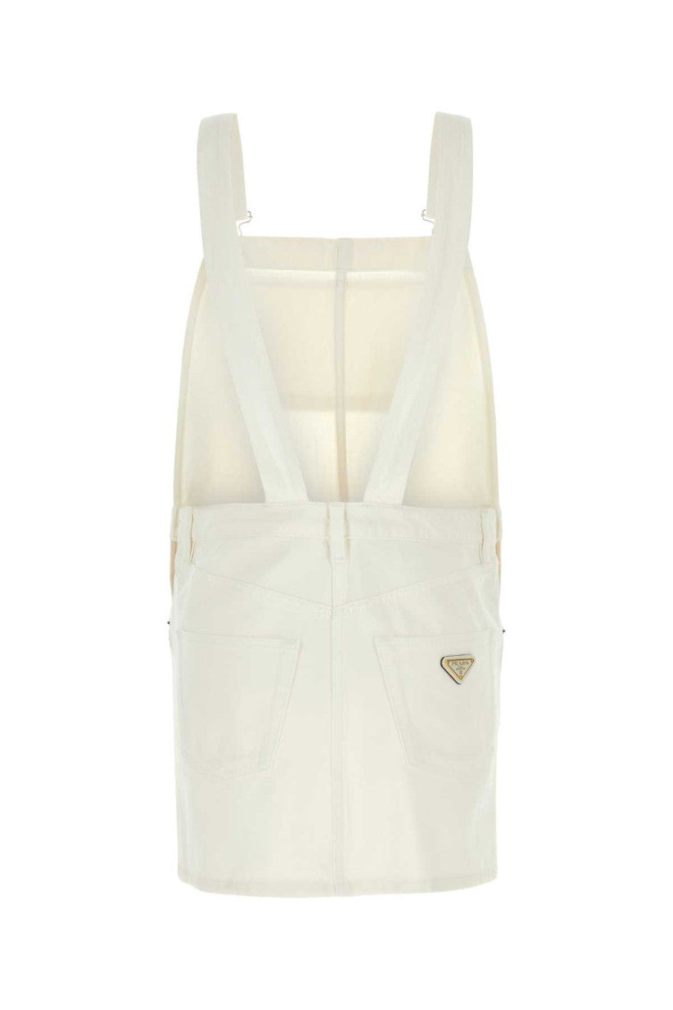 White denim dungarees dress 2