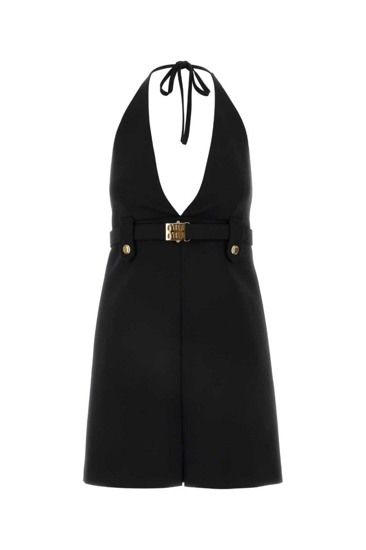 Black stretch wool dress 1
