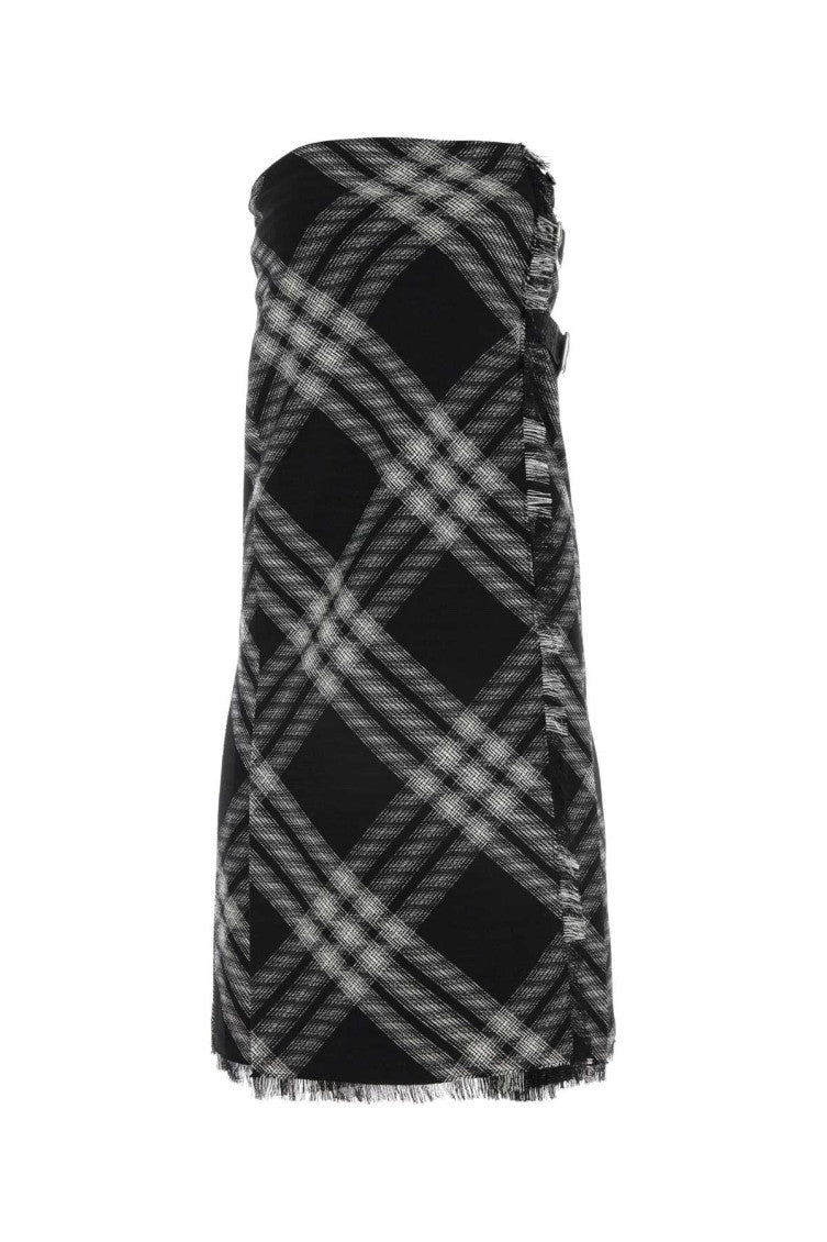 Black Embroidered Wool Dress 1