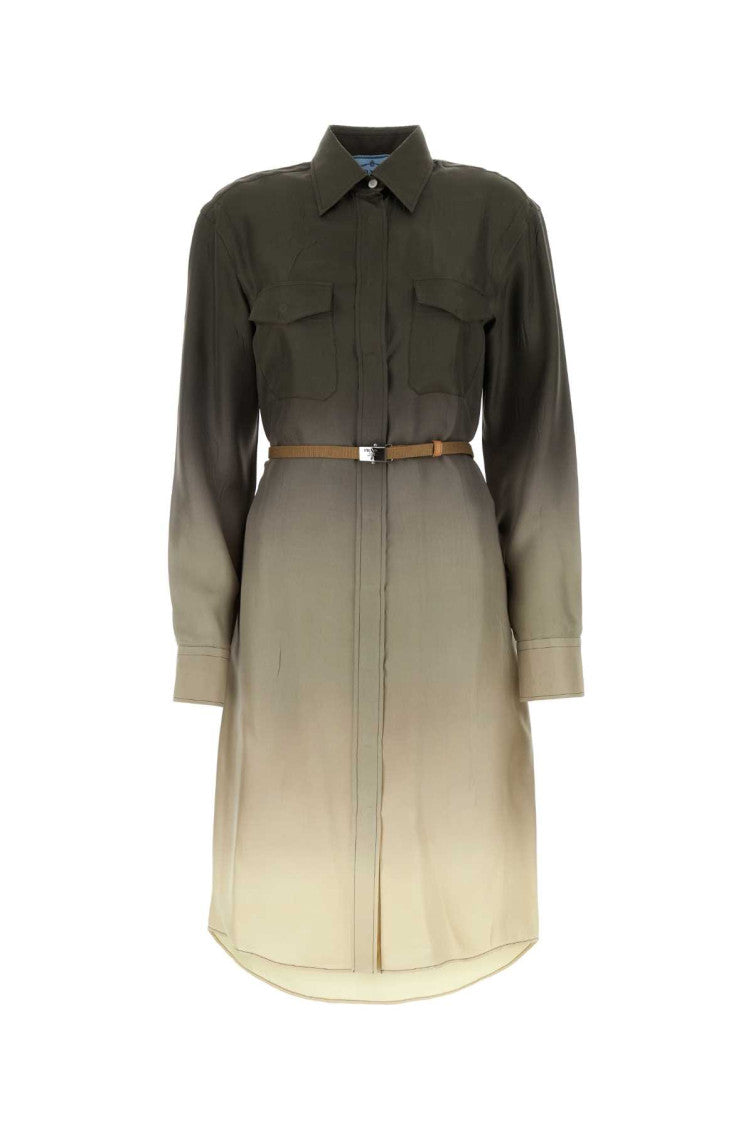 Multicolor twill shirt dress 1