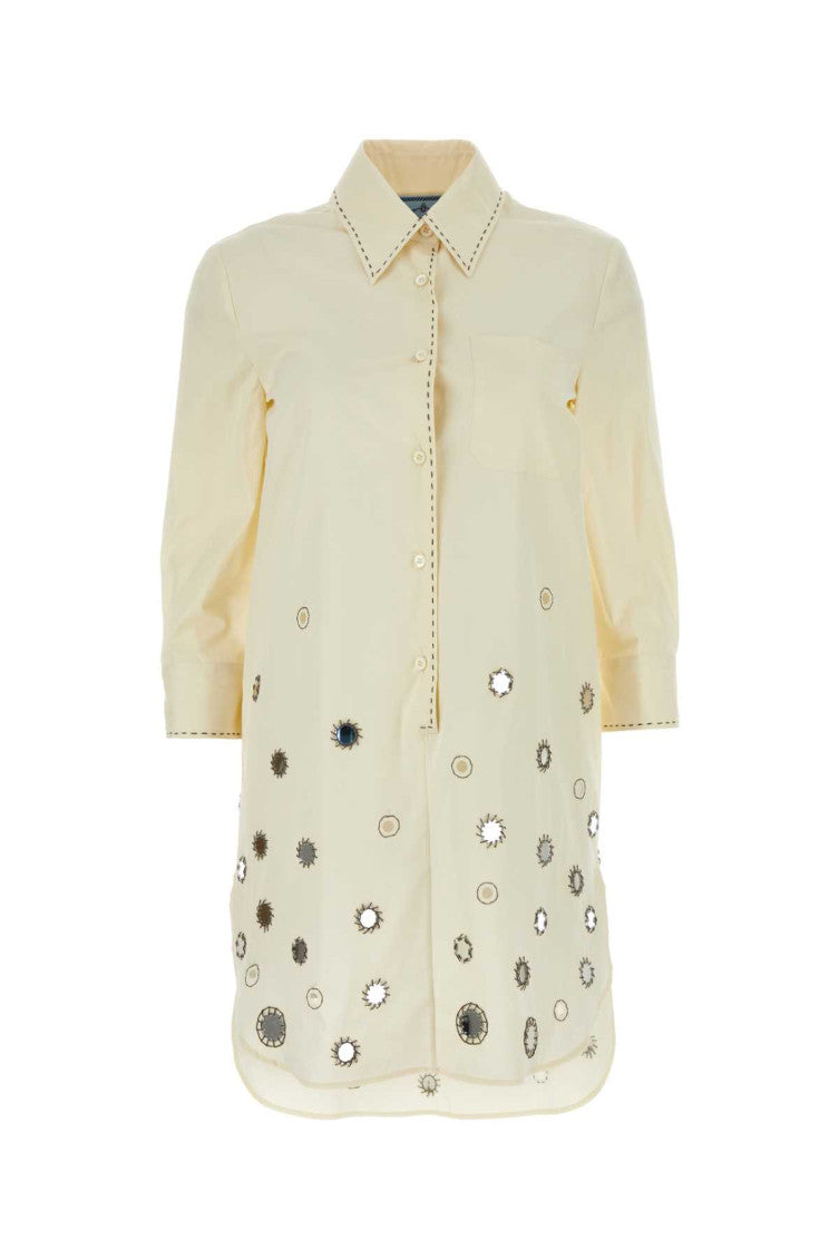Sand cotton shirt dress 1