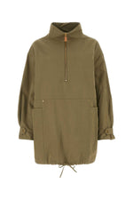 Army green cotton blend dress 1