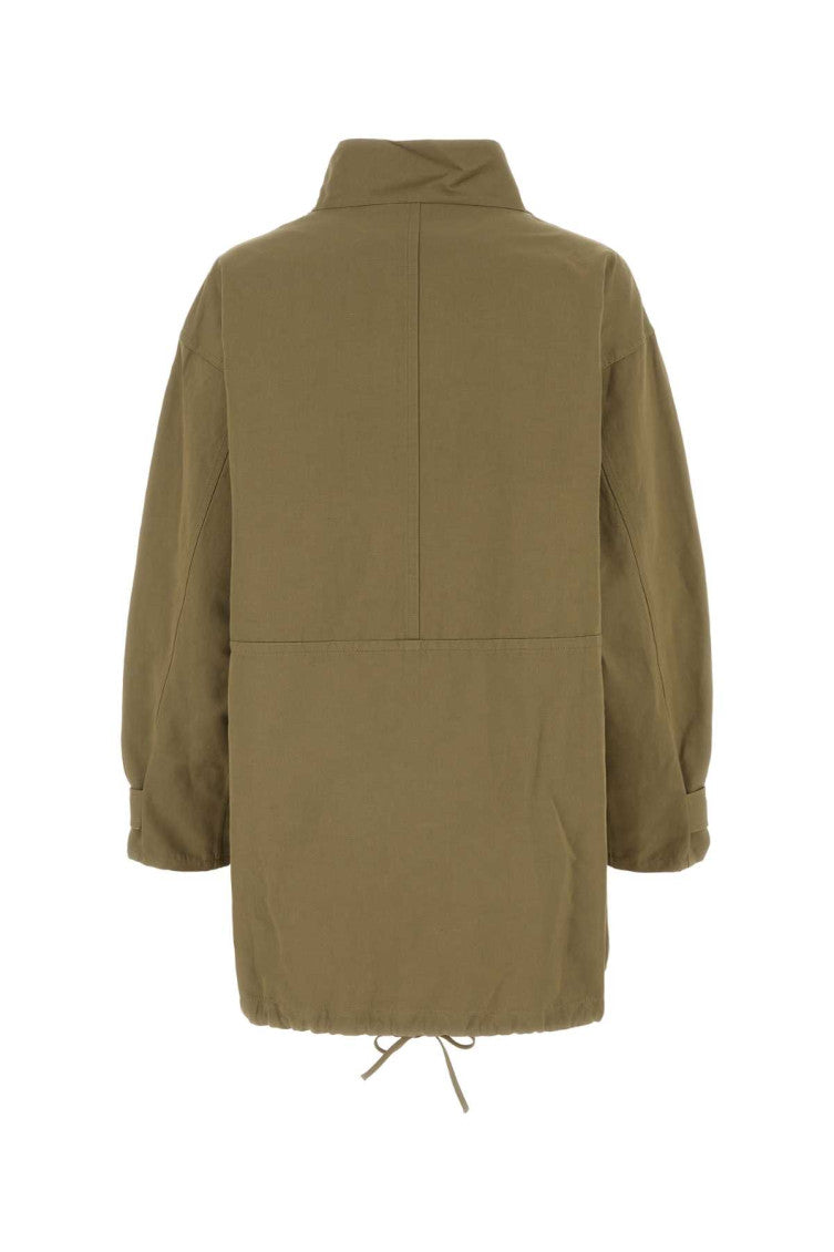 Army green cotton blend dress 2