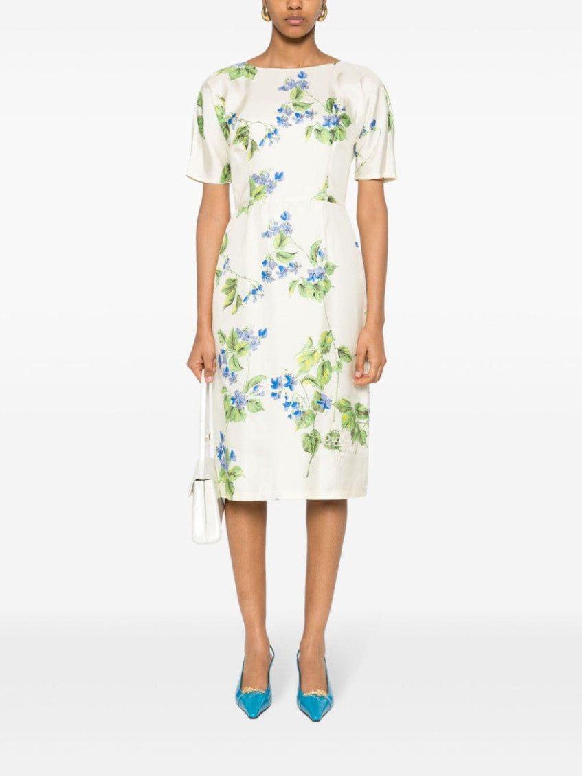 White Printed Twill Dress 2