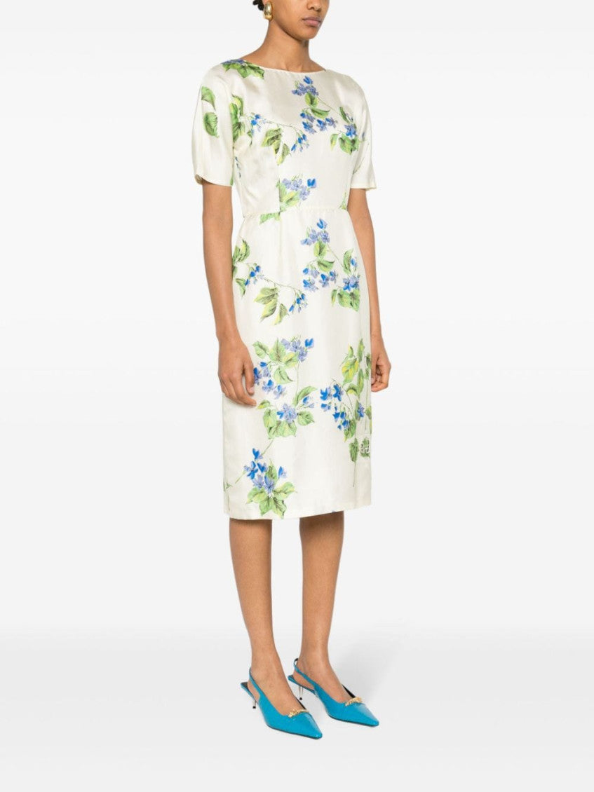 White Printed Twill Dress 3