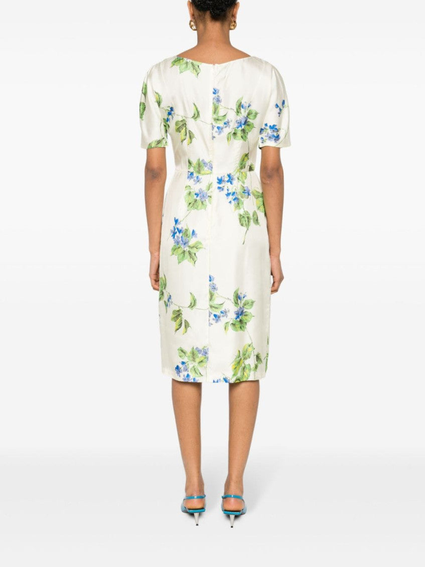 White Printed Twill Dress 4
