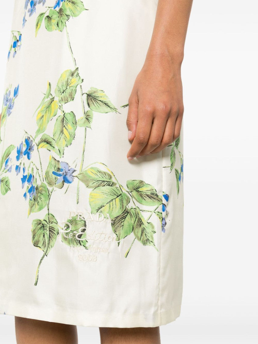 White Printed Twill Dress 5