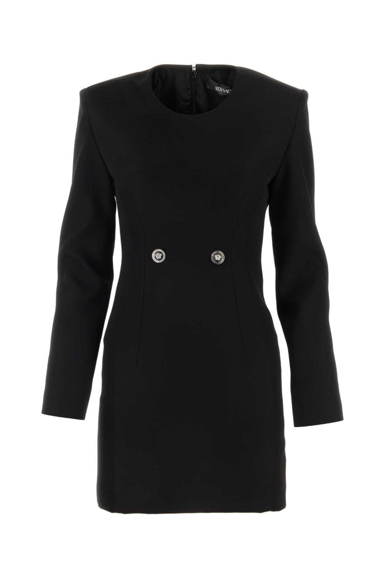Black grain de poudre mini dress 1