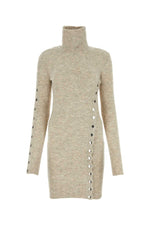Melange sand stretch nylon blend Melissa sweater dress 1