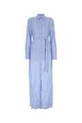 Blue Printed Silk Shirt Dress 1