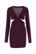Plum viscose mini dress 1