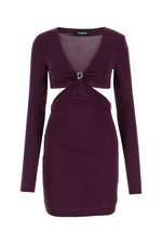 Plum viscose mini dress 1