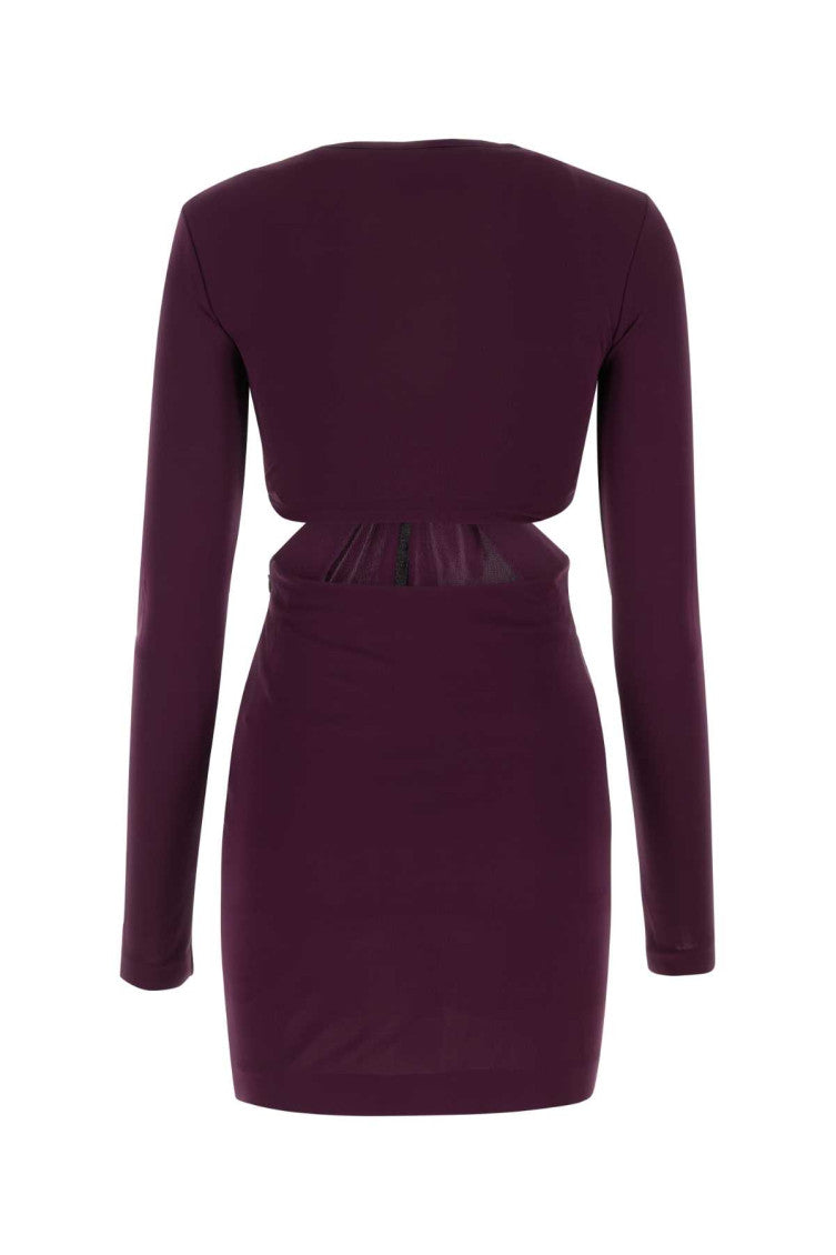 Plum viscose mini dress 2
