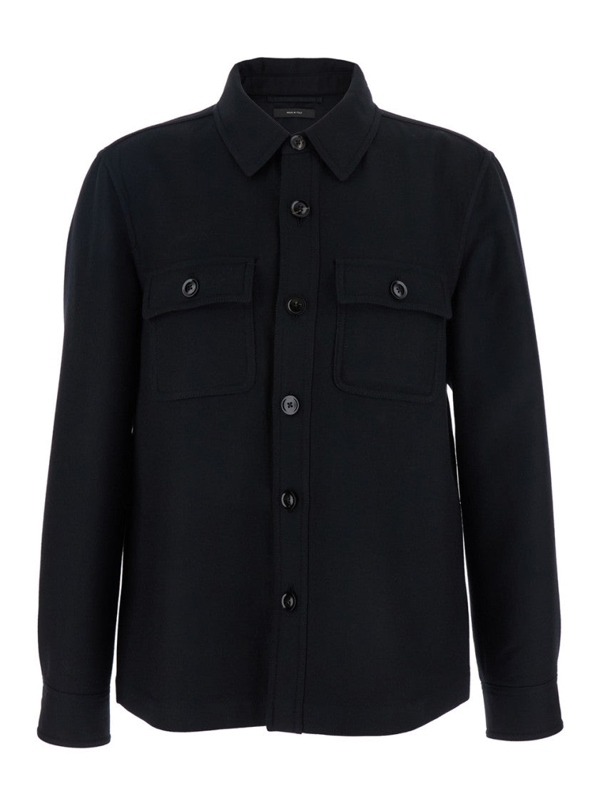 Black Wool Shirt Jacket 1