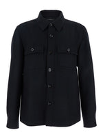 Black Wool Shirt Jacket 1