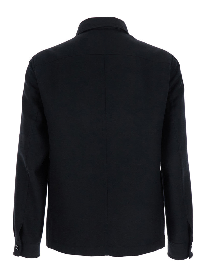 Black Wool Shirt Jacket 2