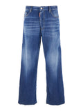 Blue Loose Distressed Jeans 1