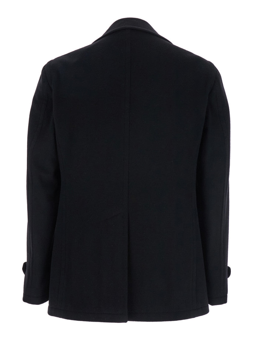 Black Double-Breasted Coat 2