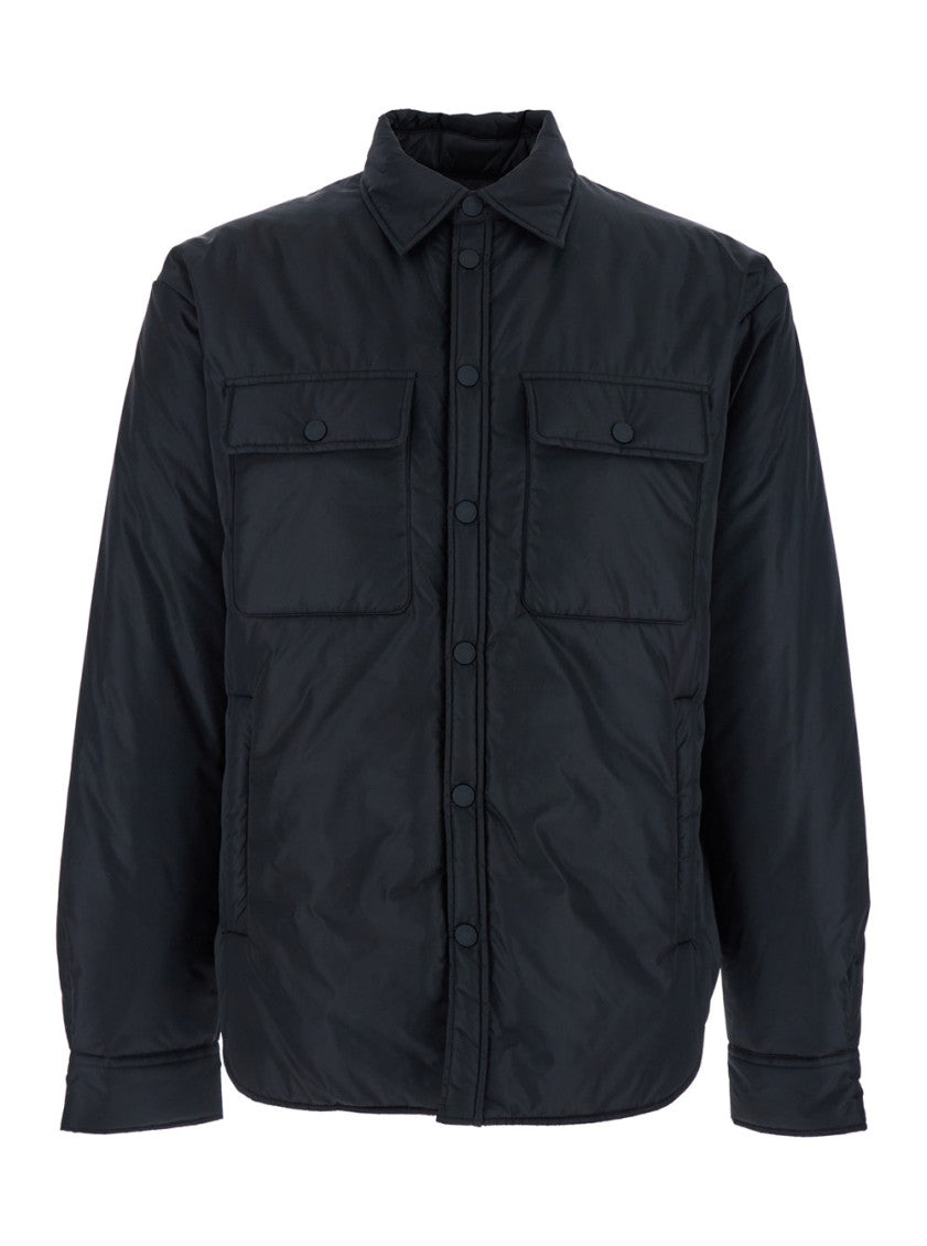 Black Classic Collar Logo Jacket 1