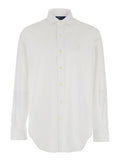 White Logo Embroidered Shirt 1