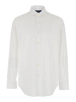 White Logo Embroidered Shirt 1