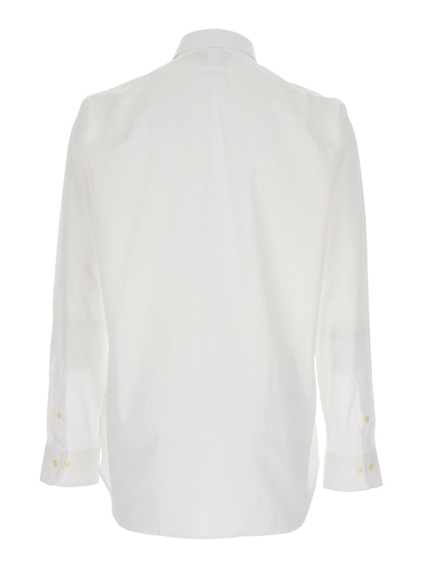 White Logo Embroidered Shirt 2