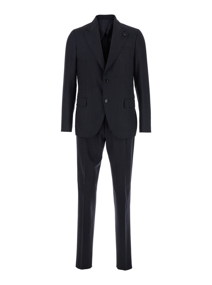 Grey Pinstripe Pattern Suit 1