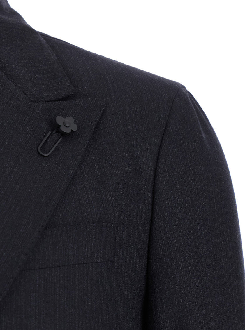 Grey Pinstripe Pattern Suit 3