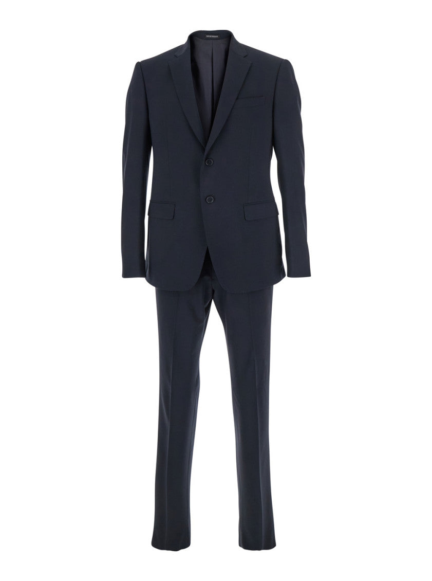 Blue Slim Fit Wool Suit 1