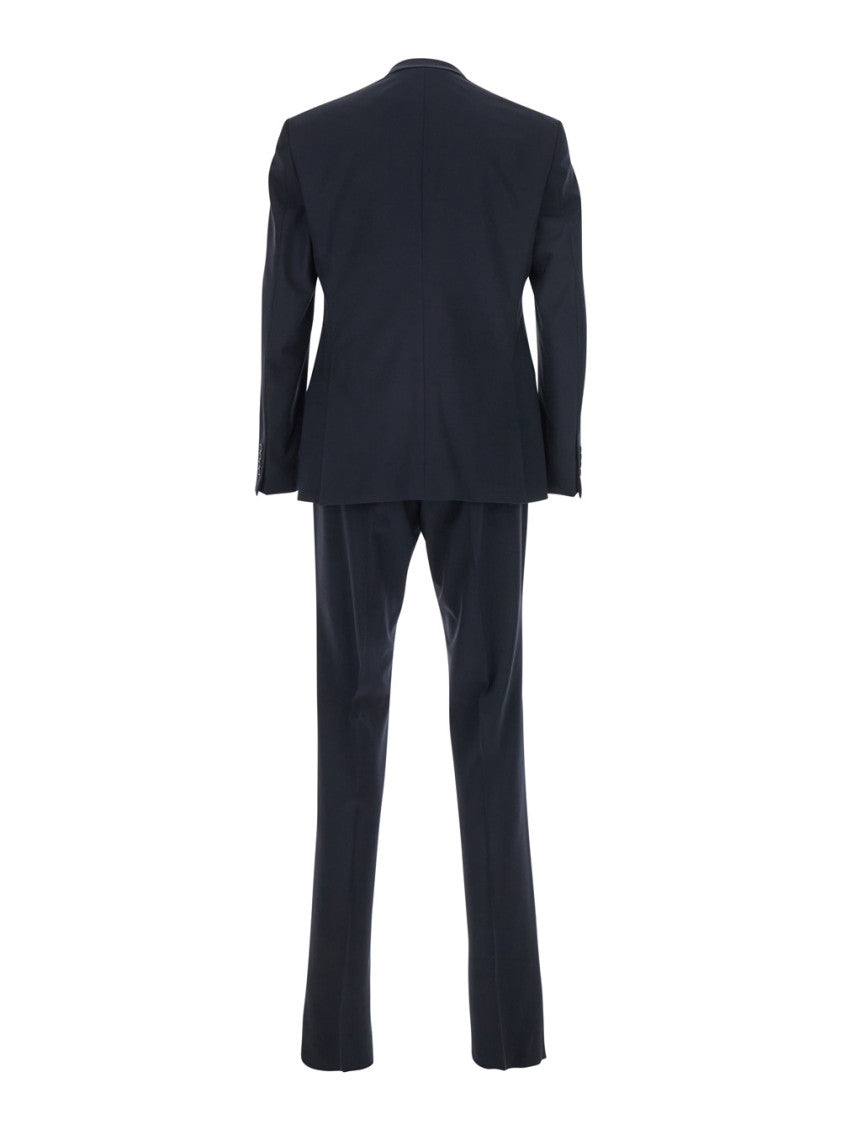 Blue Slim Fit Wool Suit 2