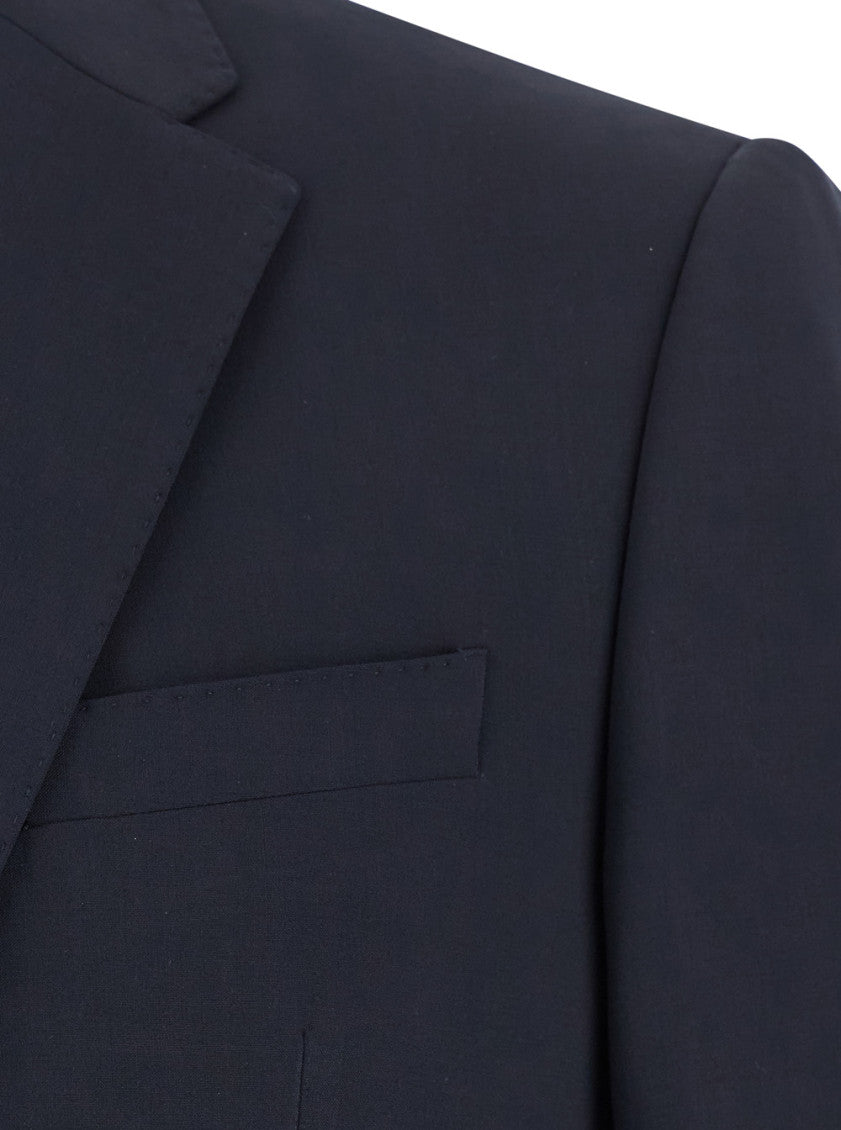 Blue Slim Fit Wool Suit 3