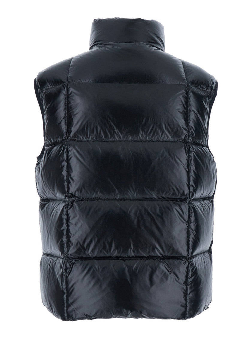 Black High Neck Logo Vest 2