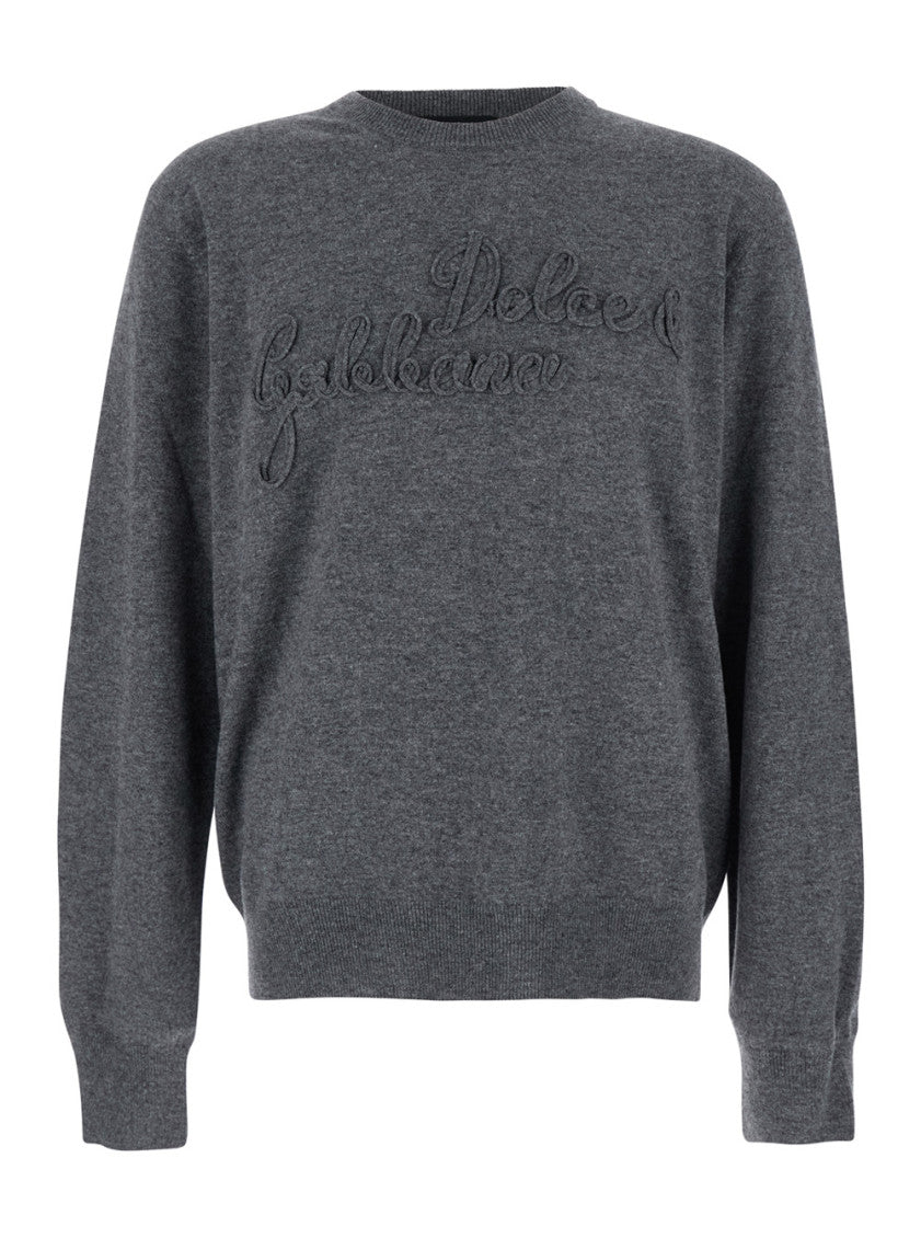Grey Crewneck Logo Sweater 1