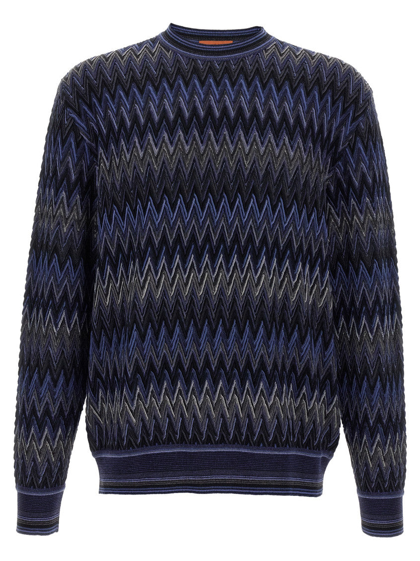 Blue Zigzag pattern sweater 1