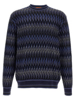 Blue Zigzag pattern sweater 1