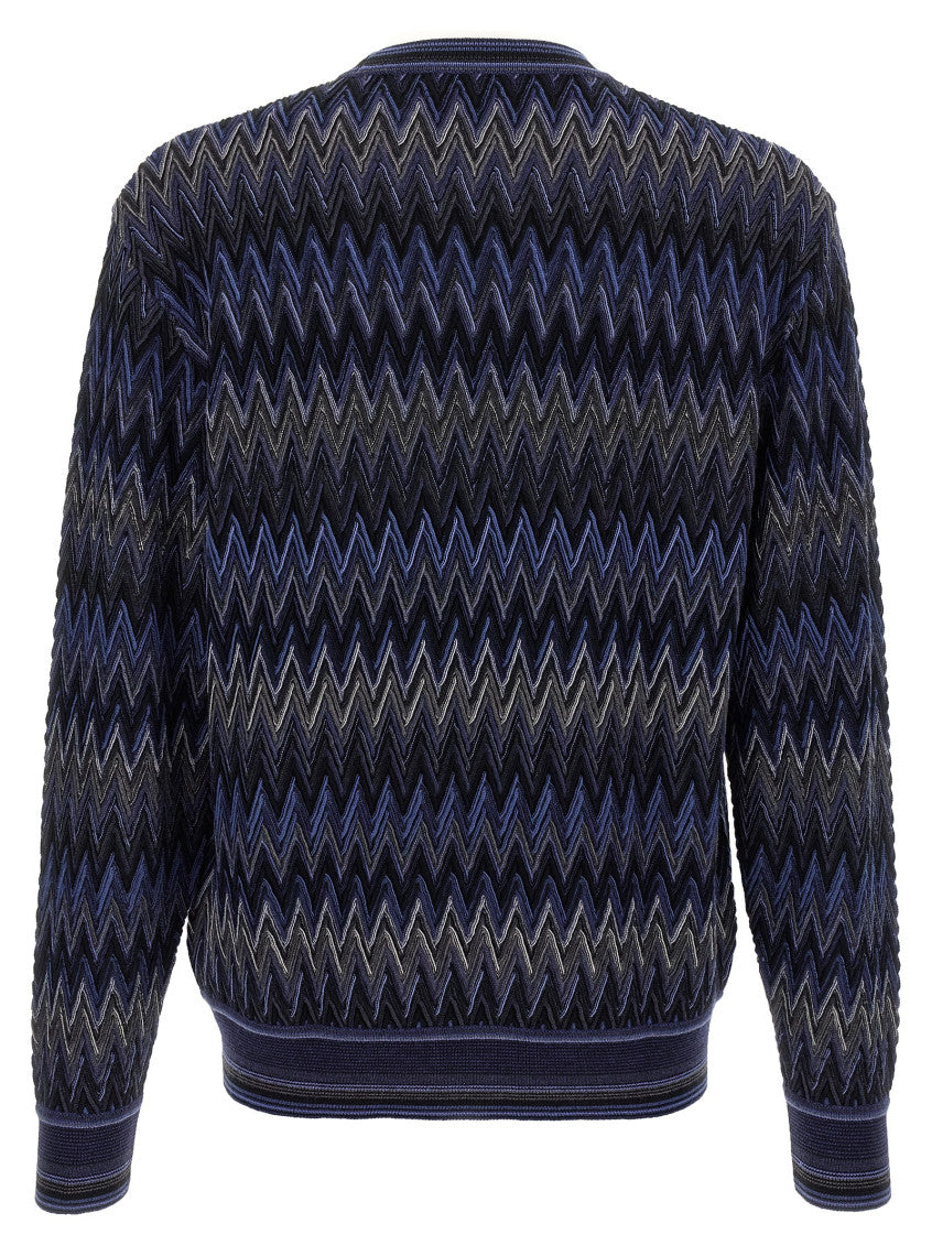 Blue Zigzag pattern sweater 2