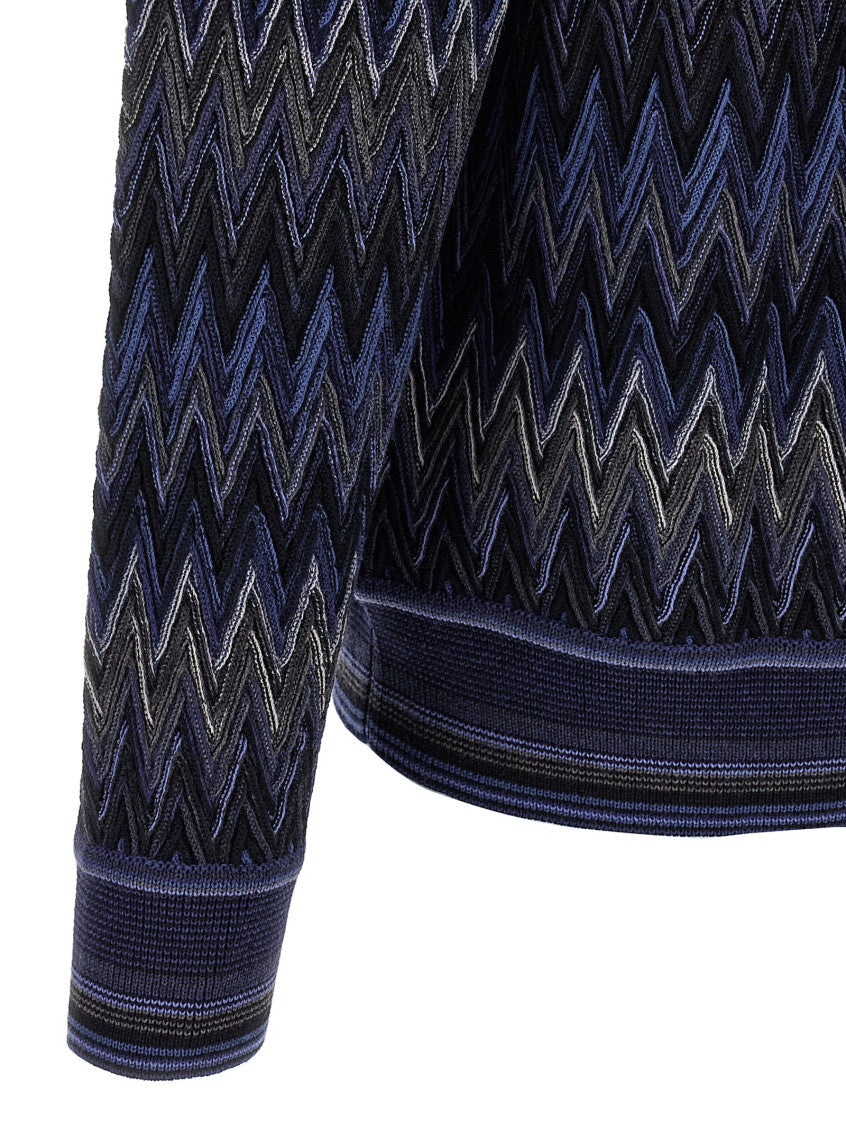 Blue Zigzag pattern sweater 4