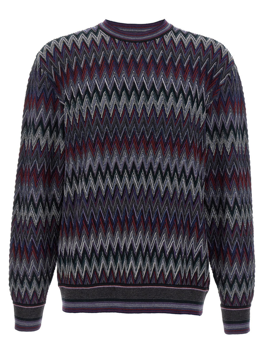 Blue Zigzag pattern sweater 1