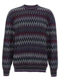 Blue Zigzag pattern sweater 1