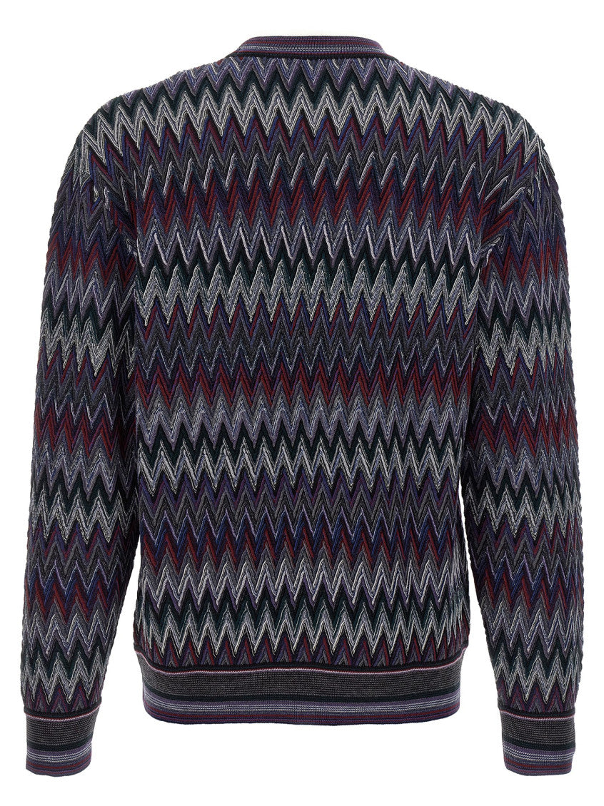 Blue Zigzag pattern sweater 2