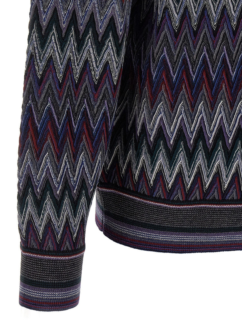 Blue Zigzag pattern sweater 4