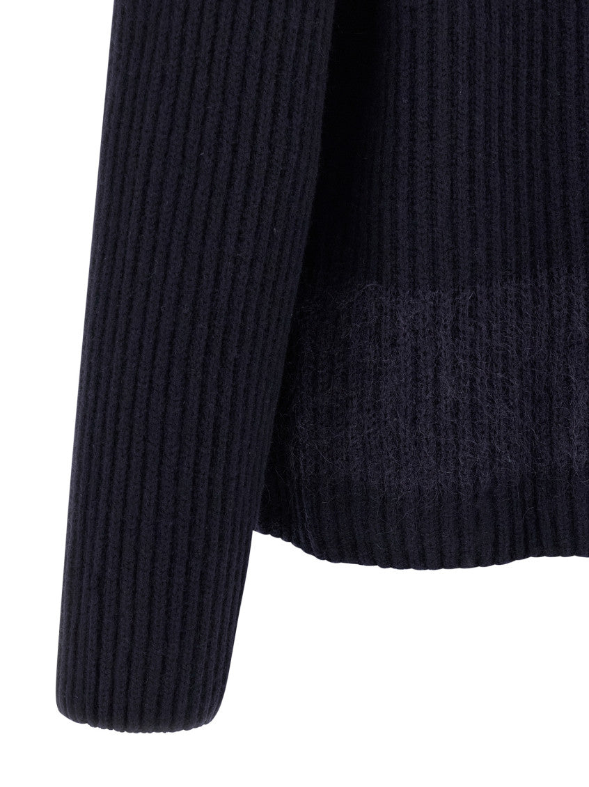 Blue Carded wool insert cardigan 4