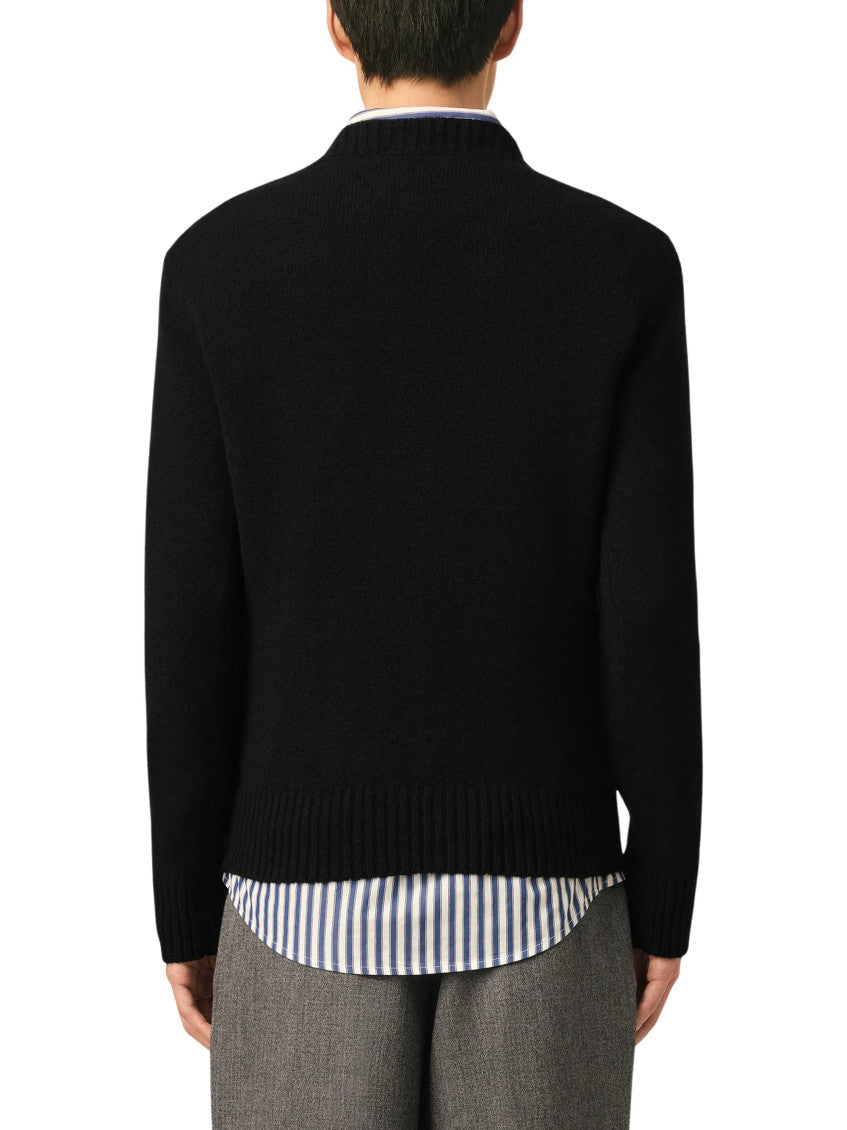 Black Regular Crew Neck Sweater 3