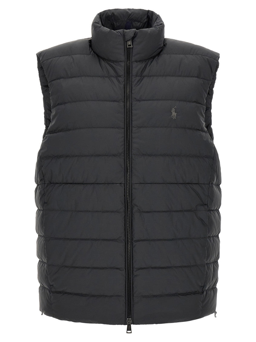 Black Quilted Sleeveless Jacket 1
