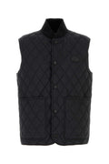 Black Quilted Sleeveless Jacket 1