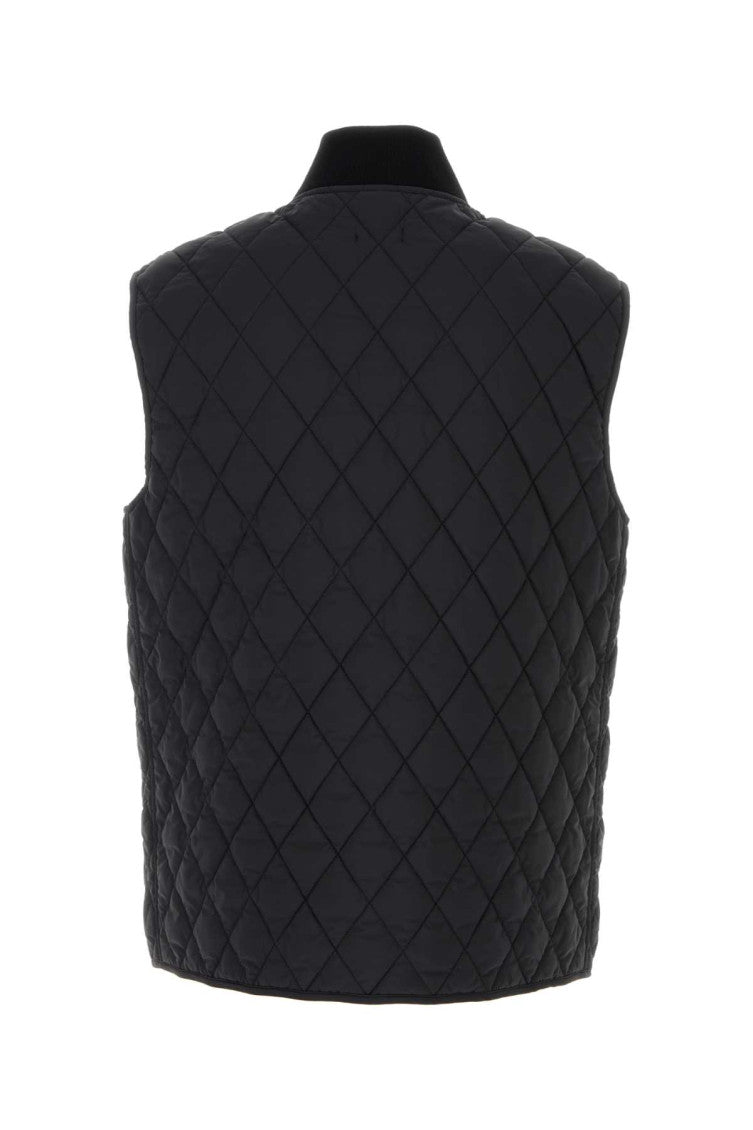 Black Quilted Sleeveless Jacket 2