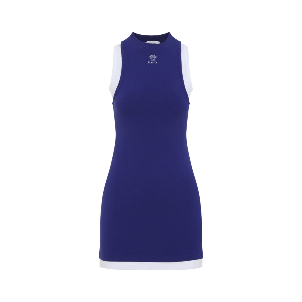 Blue Logo Crew Neck Mini Dress 1