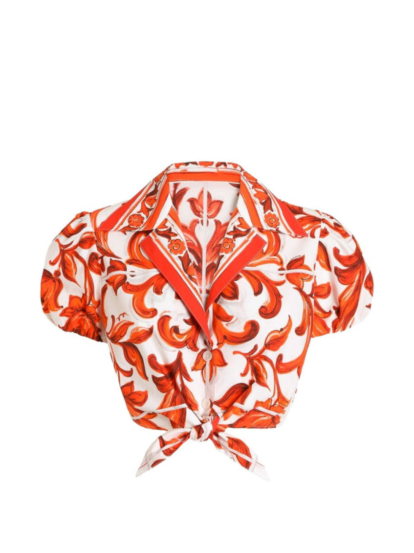 Orange Regular Printed Shirt 1