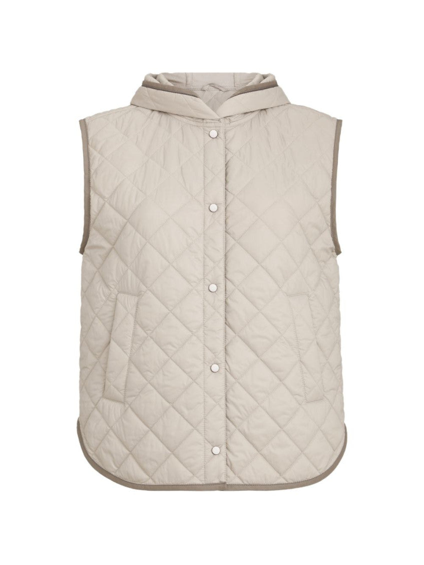Grey Quilted Hood Jacket 1