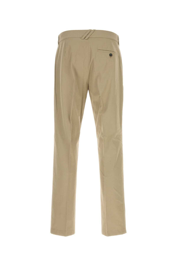 Beige Tailored Solid Trousers 2